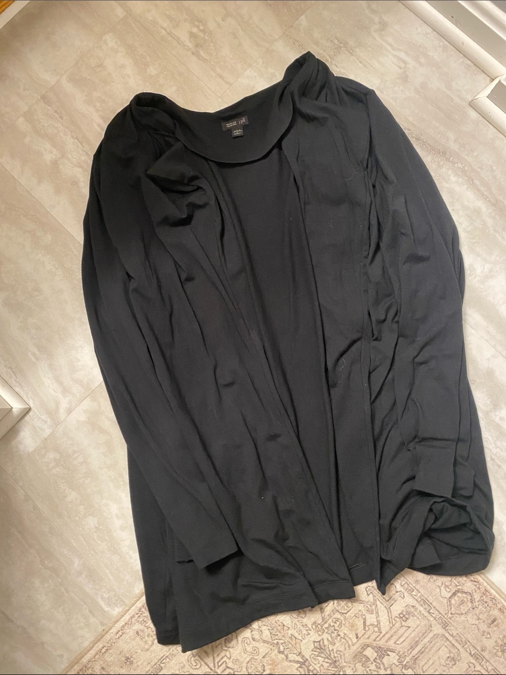 J. Jill 2X Black Open-Front Drapey Women's Cardigan